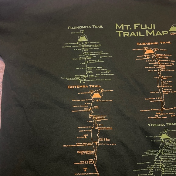 Green Men's Mt. Fuji Hiking Graphic Tee Totemap - Picture 5 of 6
